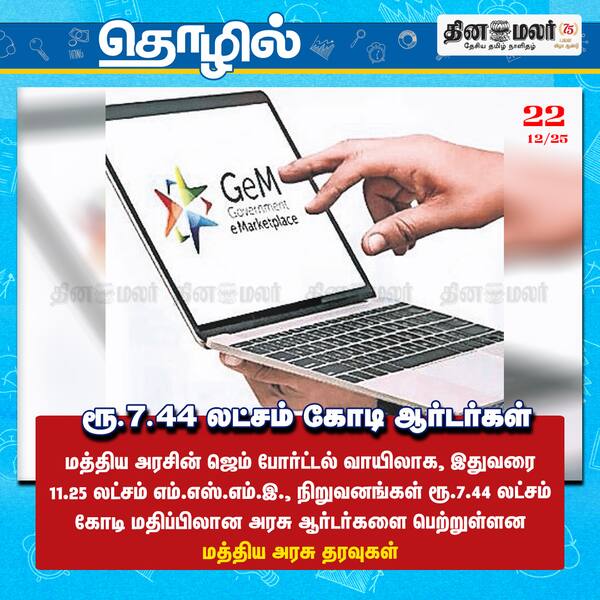 ரூ.7.44 லட்சம் கோடி ஆர்டர்கள் 
