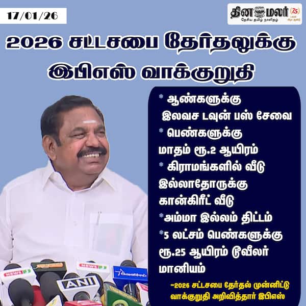 2026 சட்டசபை தேர்தலுக்கு இபிஎஸ் வாக்குறுதி 