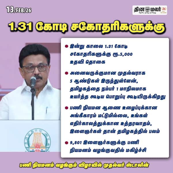 1.31 கோடி சகோதரிகளுக்கு 