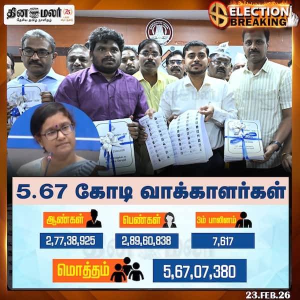 தமிழகத்தில் 5.67 கோடி வாக்காளர்கள் 