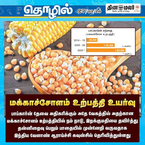 மக்காச்சோளம் உற்பத்தி உயர்வு 