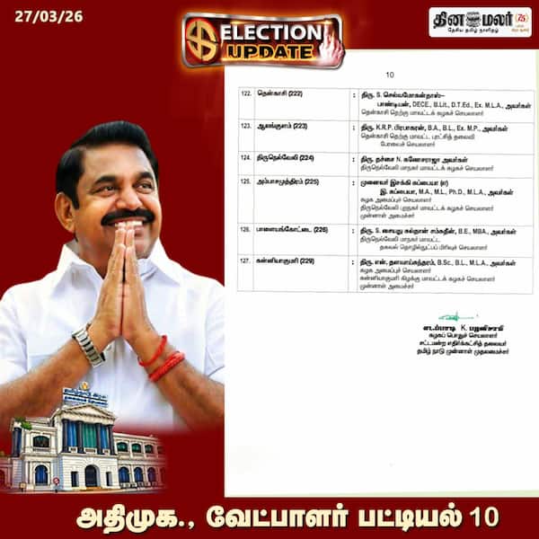 அதிமுக வேட்பாளர் பட்டியல் 10 
