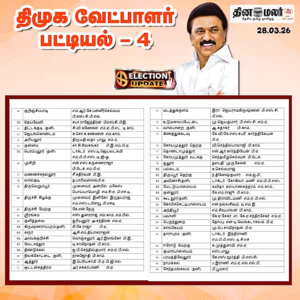 திமுக வேட்பாளர் பட்டியல் - 4 