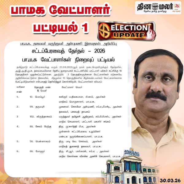 பா.ம.க. வேட்பாளர் பட்டியல் - 1
