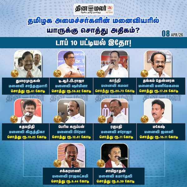தமிழக அமைச்சர்களின் மனைவியரில் யாருக்கு சொத்து அதிகம்? Top10 