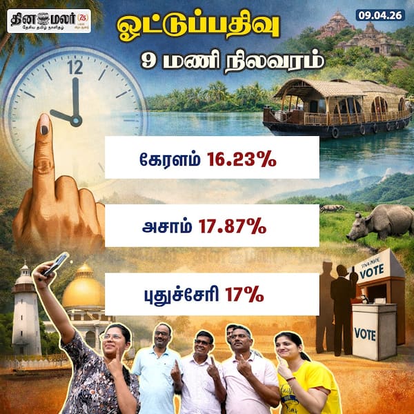 ஓட்டுப்பதிவு 9 மணி நிலவரம் 