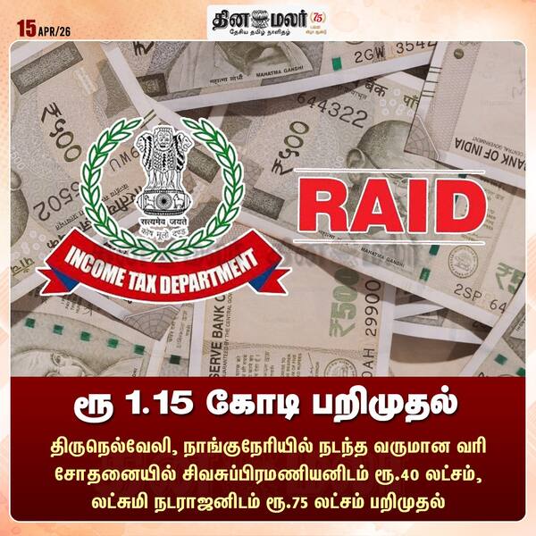 ரூ 1.15 கோடி பறிமுதல் 