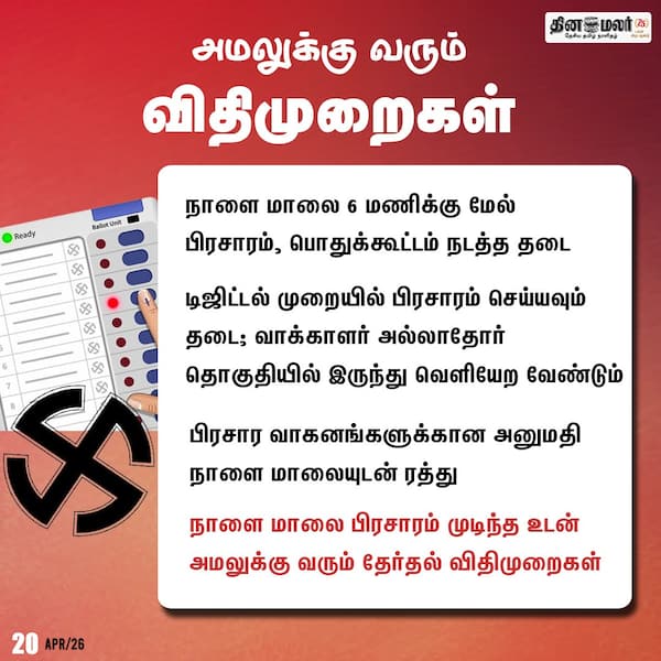 அமலுக்கு வரும் விதிமுறைகள் 