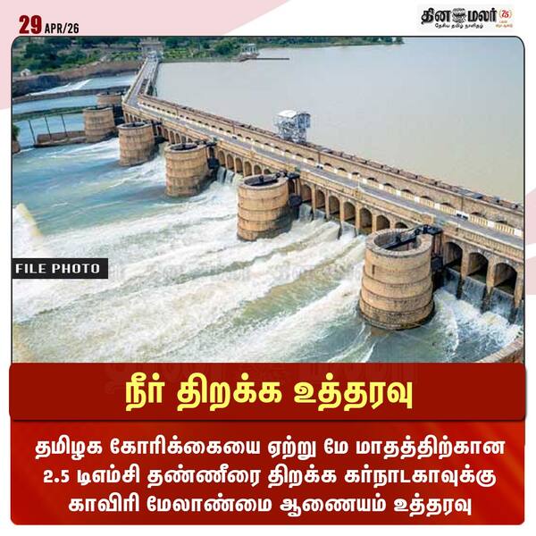 நீர் திறக்க உத்தரவு