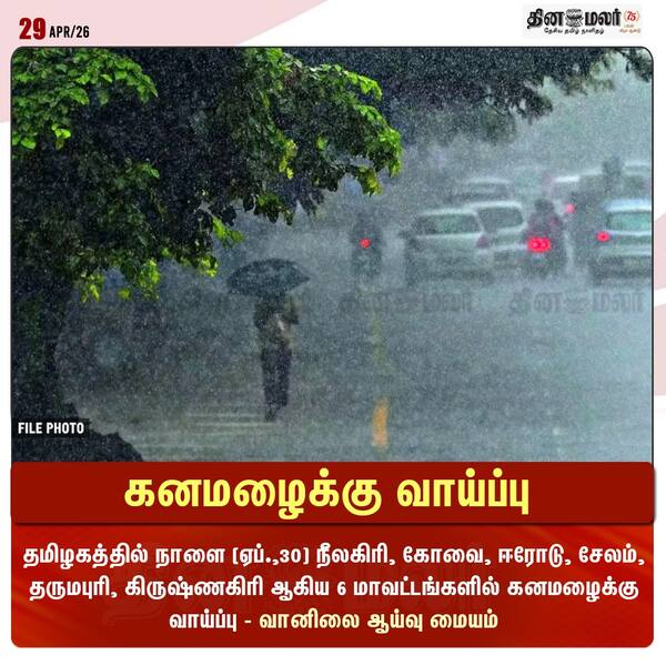 கனமழைக்கு வாய்ப்பு 