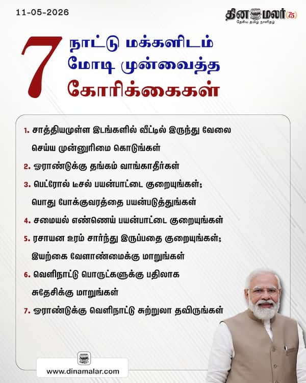 நாட்டு மக்களிடம் மோடி முன்வைத்த 7 கோரிக்கைகள் 