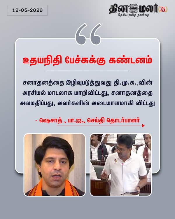உதயநிதி பேச்சுக்கு கண்டனம் 