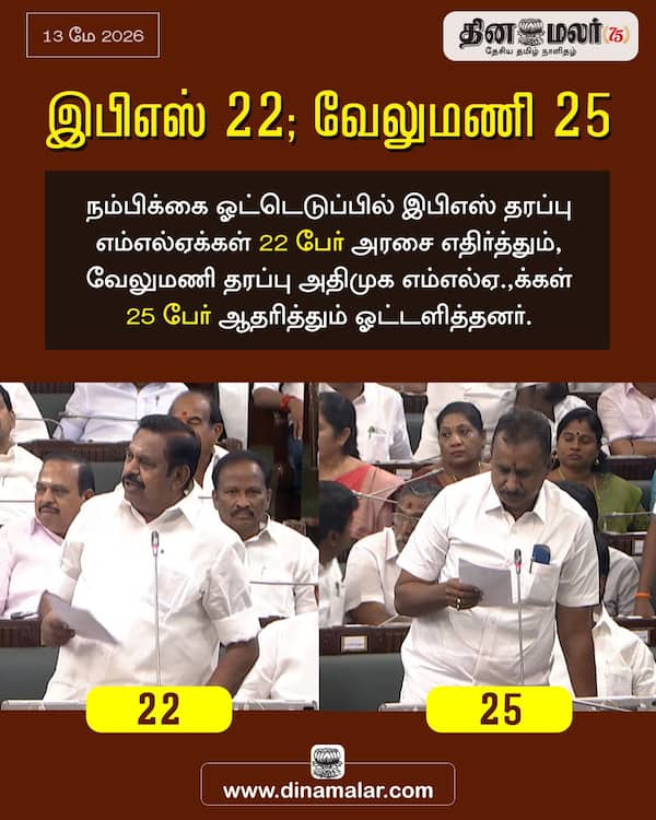 இபிஎஸ் 22; வேலுமணி 25 