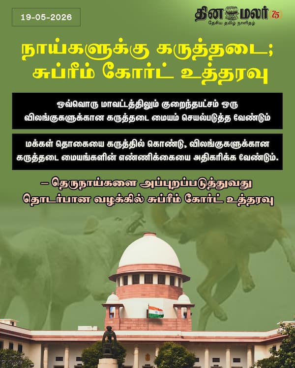 நாய்களுக்கு கருத்தடை; சுப்ரீம் கோர்ட் உத்தரவு 