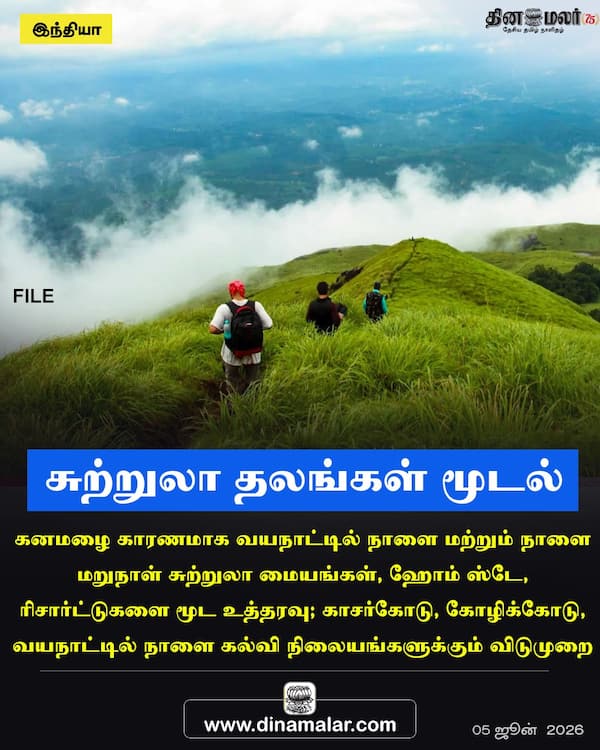 சுற்றுலா தலங்கள் மூடல்