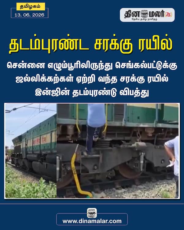 தடம்புரண்ட சரக்கு ரயில் 