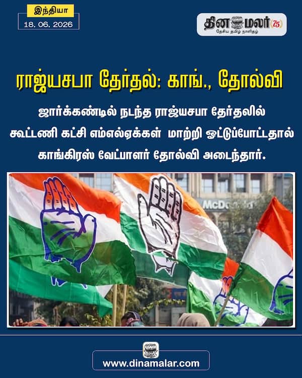 ராஜ்யசபா தேர்தல்: காங். தோல்வி 