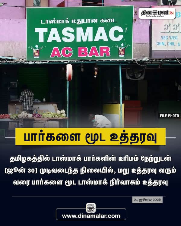 பார்களை மூட உத்தரவு 