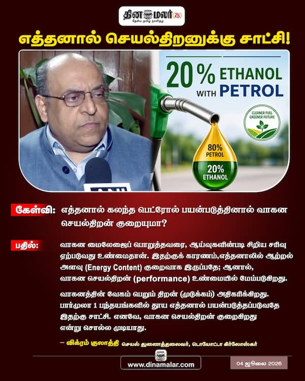 எத்தனால் செயல்திறனுக்கு சாட்சி!