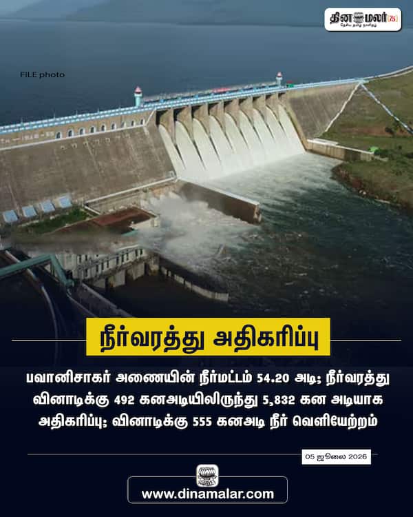 நீர்வரத்து அதிகரிப்பு 
