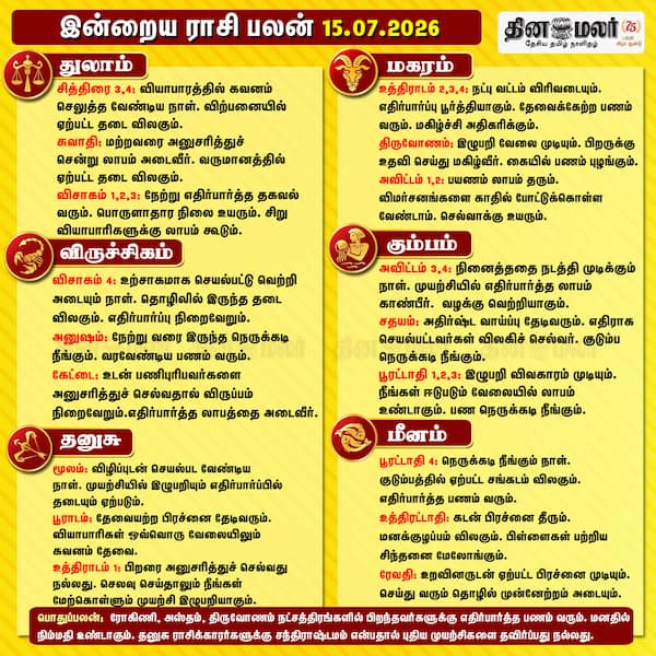  இன்றைய ராசிபலன்
