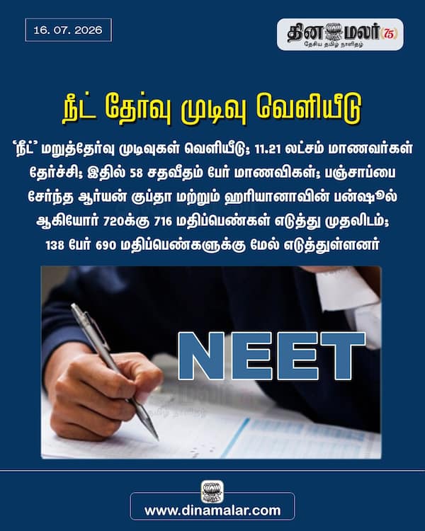 நீட் தேர்வு முடிவு வெளியீடு 