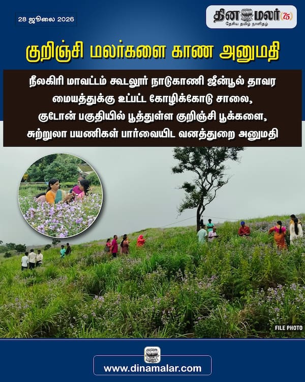 குறிஞ்சி மலர்களை காண அனுமதி