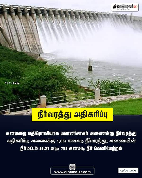 நீர்வரத்து அதிகரிப்பு 