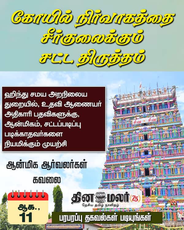 கோயில் நிர்வாகத்தை சீர்குலைக்கும் சட்ட திருத்தம் 