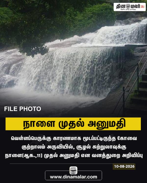 நாளை முதல் அனுமதி 