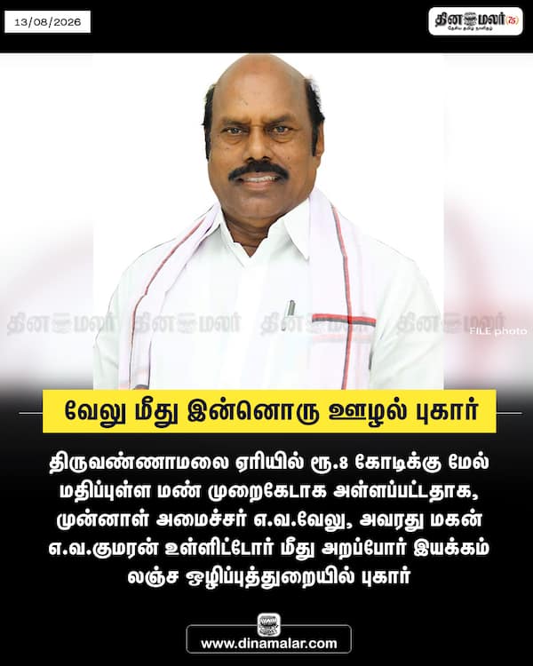 வேலு மீது இன்னொரு ஊழல் புகார் 