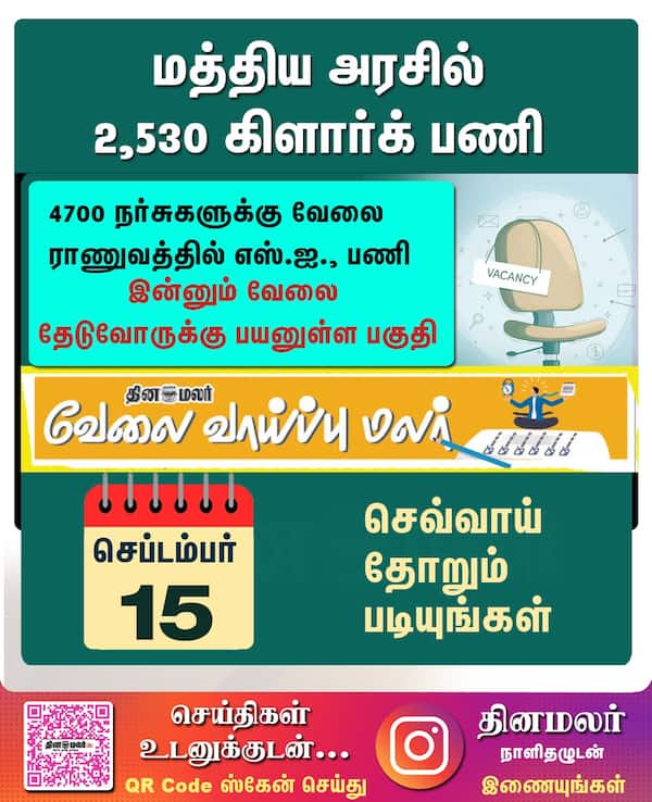 மத்திய அரசில் 2530 கிளார்க் பணி 