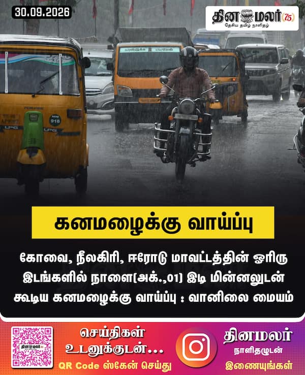 கனமழைக்கு வாய்ப்பு 