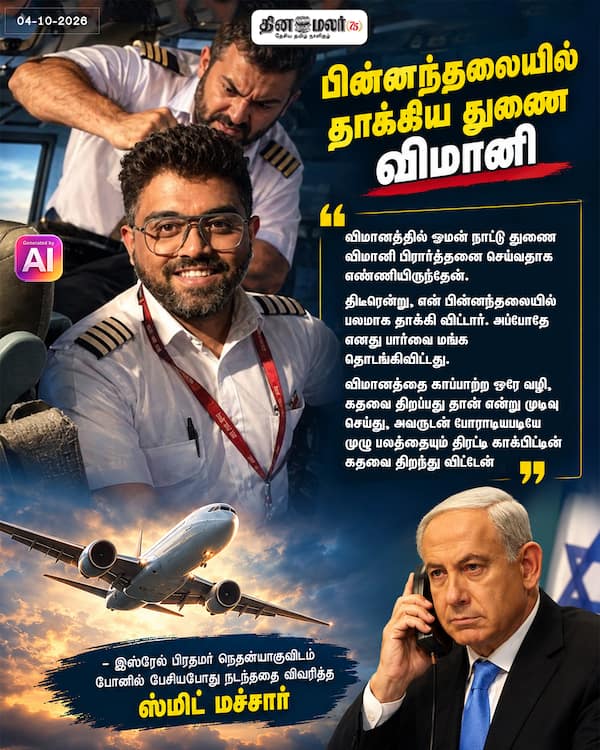 பின்னந்தலையில் தாக்கிய துணை விமானி 