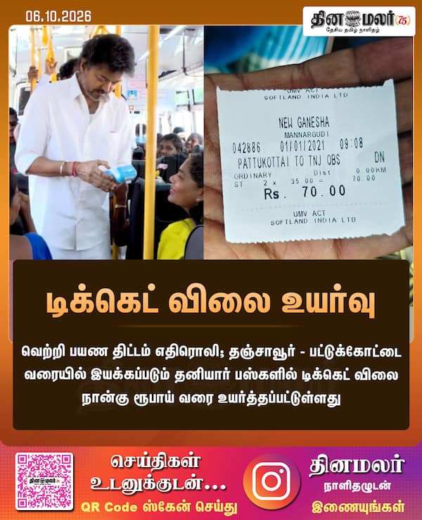 டிக்கெட் விலை உயர்வு 
