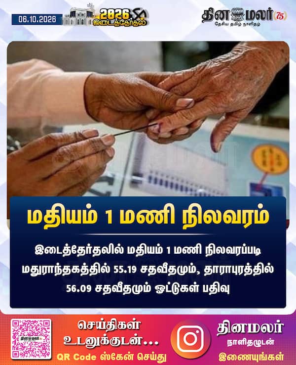 மதியம் 1 மணி நிலவரம் 