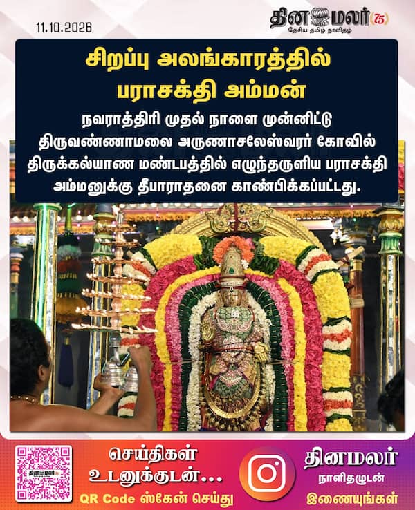 சிறப்பு அலங்காரத்தில் பராசக்தி அம்மன் 