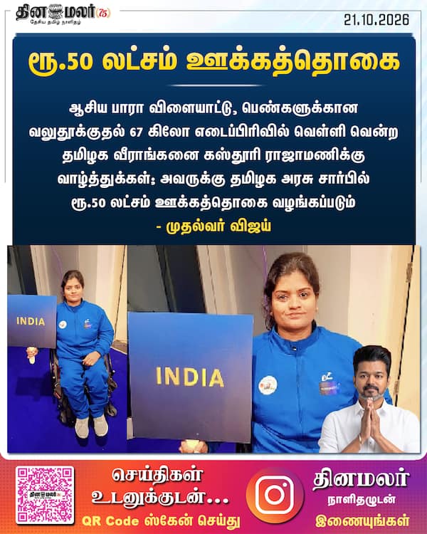 ரூ.50 லட்சம் ஊக்கத்தொகை 