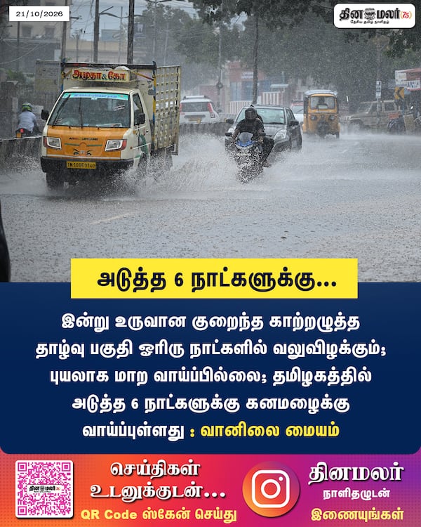 அடுத்த 6 நாட்களுக்கு... 