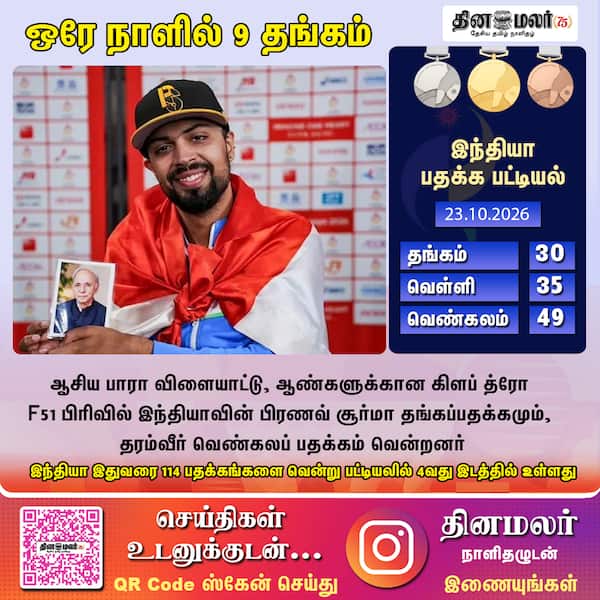 ஒரே நாளில் 9 தங்கம் 