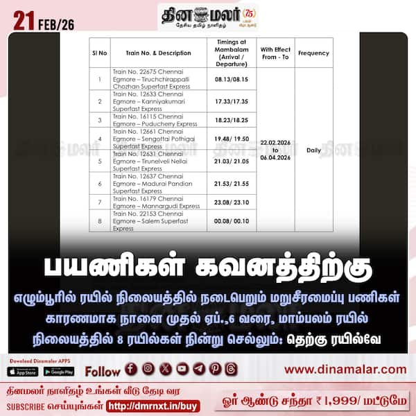 பயணிகள் கவனத்திற்கு 