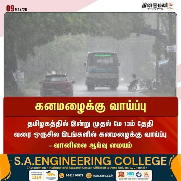 கனமழைக்கு வாய்ப்பு