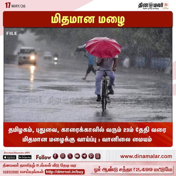 மிதமான மழை 