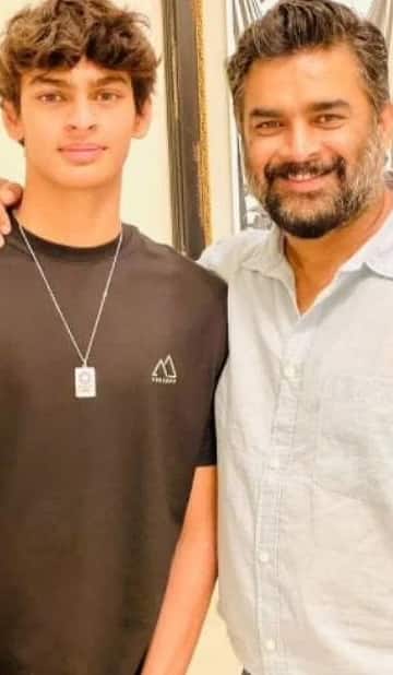 நீச்சல் போட்டியில் சாதனை படைத்த மாதவன் மகன்
