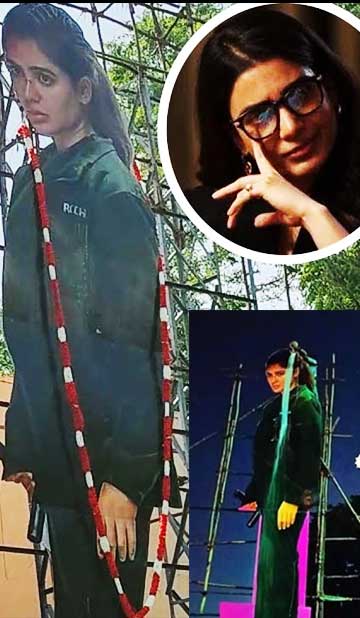 சமந்தாவின் கட்அவுட்டுக்கு பாலபிஷேகம் செய்த தெலுங்கு ரசிகர்கள்!