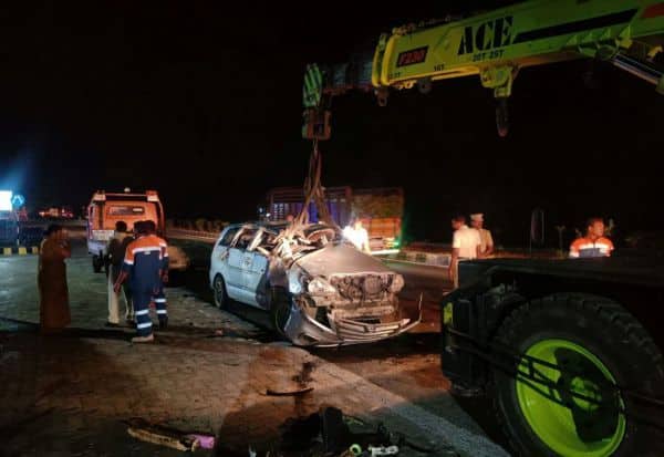  Three killed including driver in car overturn accident near Ramanatham; 5 people were injured  
