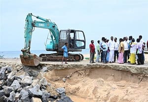 துாண்டில் முள் வளைவு அமைப்பு கல்யாணசுந்தரம் எம்.எல்.ஏ., ஆய்வு