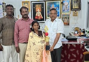 சிலம்பம் போட்டியில் வெற்றி மாணவிக்கு பாராட்டு
