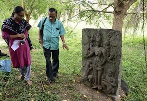 விழுப்புரத்தில் பல்லவர் கால கொற்றவை சிற்பம் ஆய்வு