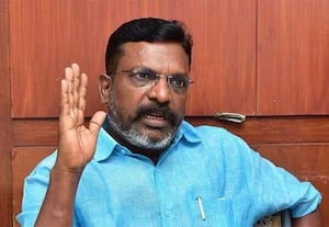 திமுக அரசு மீது குறை சொல்வதை வாடிக்கையாக கொண்டிருக்கும் சிலர்.... தாங்கி பிடிக்கிறார் திருமா!